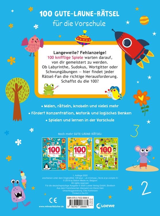 Produktbild: 100 Gute-Laune-R&auml;tsel f&uuml;r die Vorschule