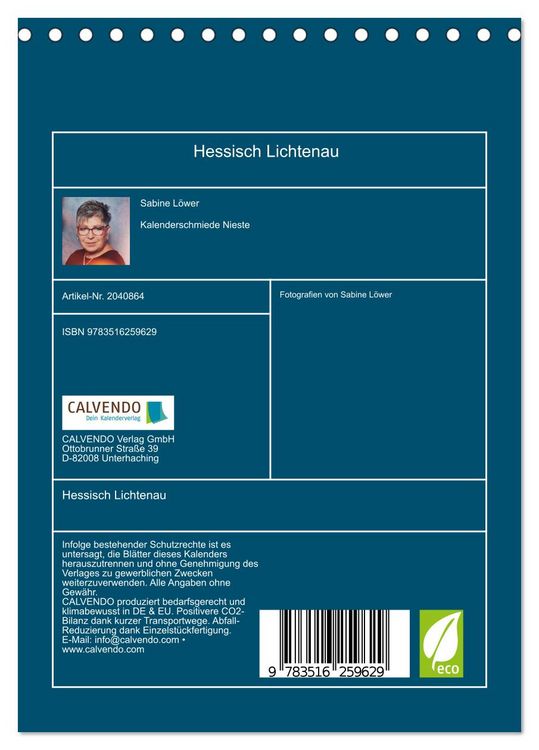 Produktbild: Hessisch Lichtenau (Tischkalender 2026 DIN A5 hoch), CALVENDO Monatskalender