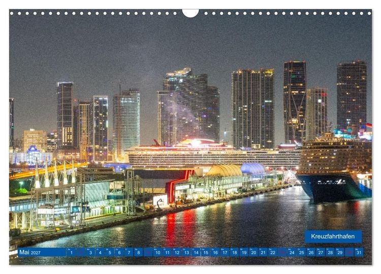 Produktbild: Kunterbuntes Miami (Wandkalender 2027 DIN A3 quer), CALVENDO Monatskalender