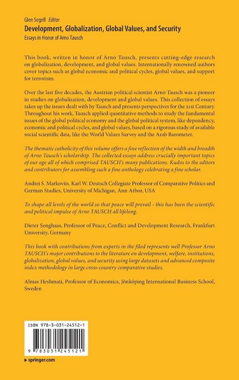 Produktbild: Development, Globalization, Global Values, and Security