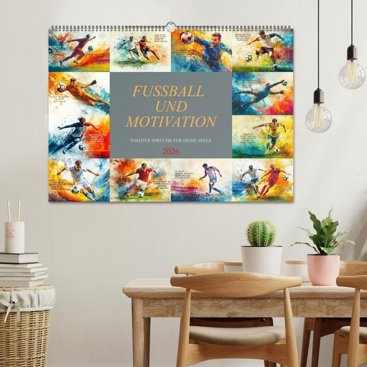 Produktbild: Fu&szlig;ball und Motivation (Wandkalender 2026 DIN A2 quer), CALVENDO Monatskalender
