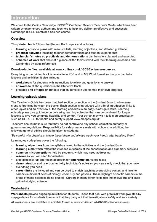 Produktbild: Cambridge Igcse(tm) Combined Science Teacher Guide