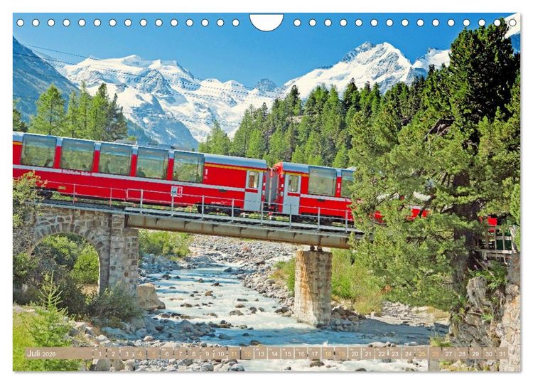 Produktbild: Im Zug durch Schweizer Berge (Wandkalender 2026 DIN A4 quer), CALVENDO Monatskalender