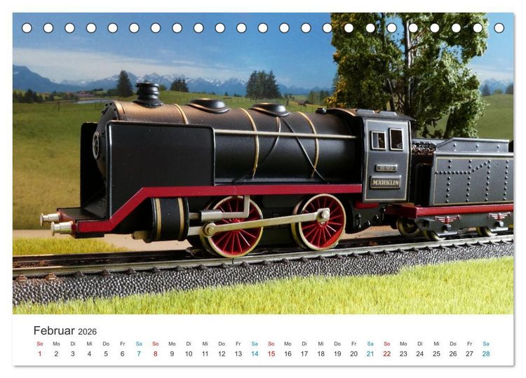 Produktbild: Bahn-Nostalgie im Modell (Tischkalender 2026 DIN A5 quer), CALVENDO Monatskalender
