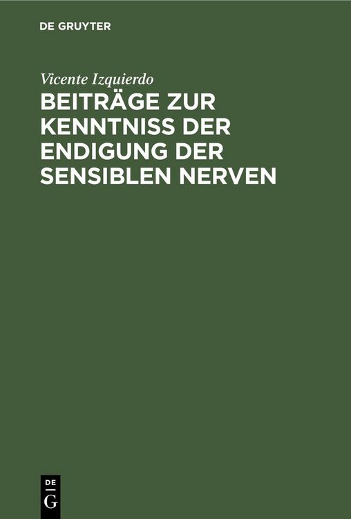 Produktbild: Beitr&auml;ge zur Kenntniss der Endigung der sensiblen Nerven