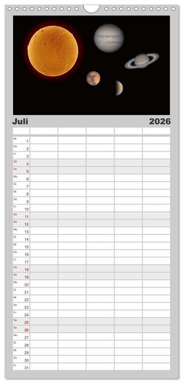 Produktbild: Familienplaner 2026 - Deep-Sky Fotografie mit 5 Spalten (Wandkalender, 21 x 45 cm) CALVENDO