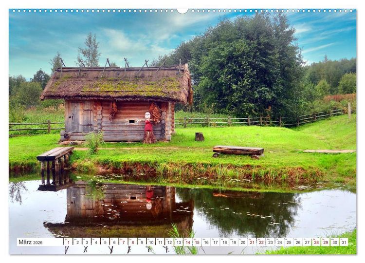 Produktbild: Das Puschkin-Dorf - Freilichtmuseum Bugrowo (Wandkalender 2026 DIN A2 quer), CALVENDO Monatskalender
