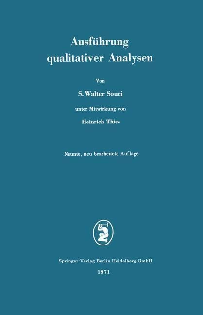 Produktbild: Ausf&uuml;hrung qualitativer Analysen
