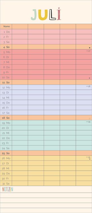 Produktbild: Familienplaner Unser buntes Jahr 2027