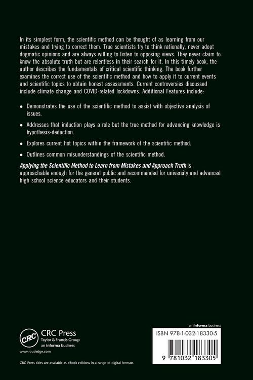 Produktbild: Applying the Scientific Method to Learn from Mistakes and Approach Truth