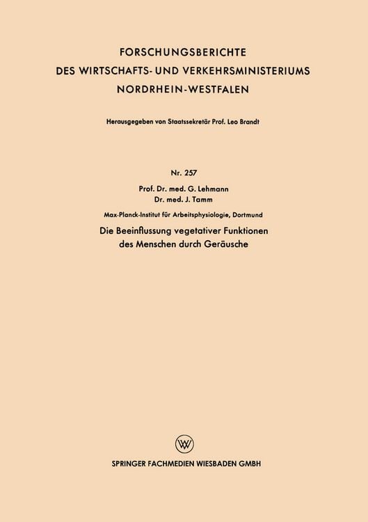 Produktbild: Die Beeinflussung vegetativer Funktionen des Menschen durch Ger&auml;usche