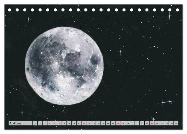 Produktbild: Gemaltes Weltall (Tischkalender 2026 DIN A5 quer), CALVENDO Monatskalender