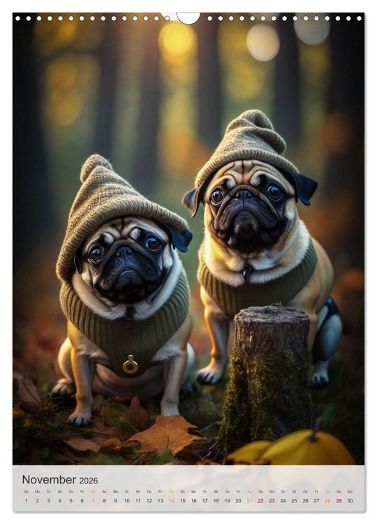 Produktbild: Mein Mops-Kalender (Wandkalender 2026 DIN A3 hoch), CALVENDO Monatskalender