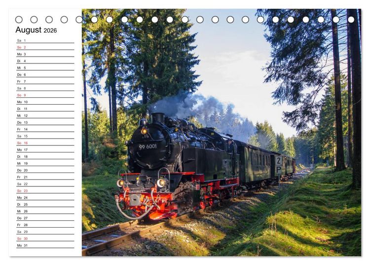 Produktbild: Schmalspurbahnen im Harz (Tischkalender 2026 DIN A5 quer), CALVENDO Monatskalender