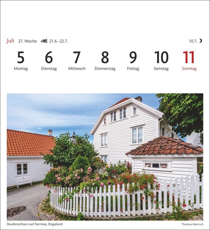 Produktbild: Norwegen Sehnsuchtskalender 2027 - Wochenkalender mit 53 Postkarten