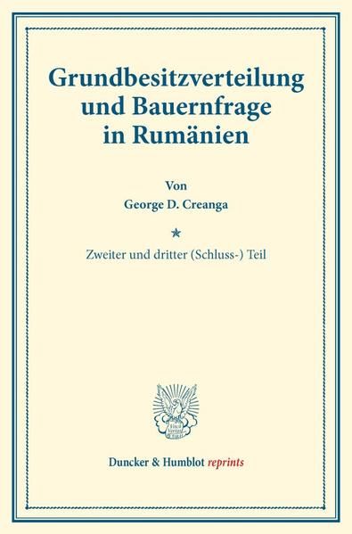 Produktbild: Grundbesitzverteilung und Bauernfrage in Rum&auml;nien.