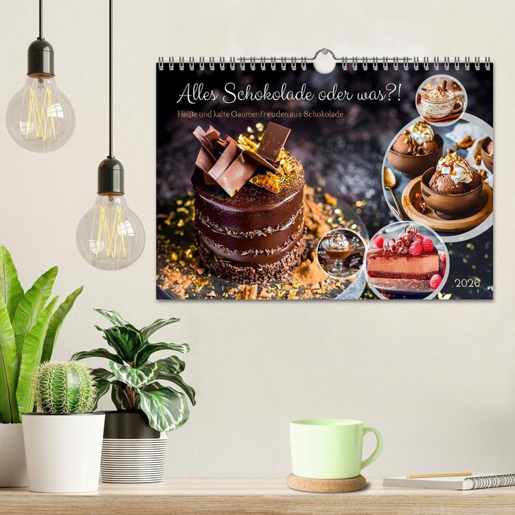 Produktbild: Alles Schokolade oder was?! - Hei&szlig;e und kalte Gaumenfreuden aus Schokolade (Wandkalender 2026 DIN A4 quer), CALVENDO Monatskalender