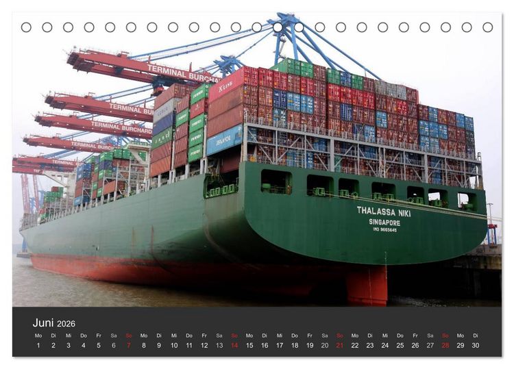 Produktbild: Hafen Hamburg 2026 (Tischkalender 2026 DIN A5 quer), CALVENDO Monatskalender