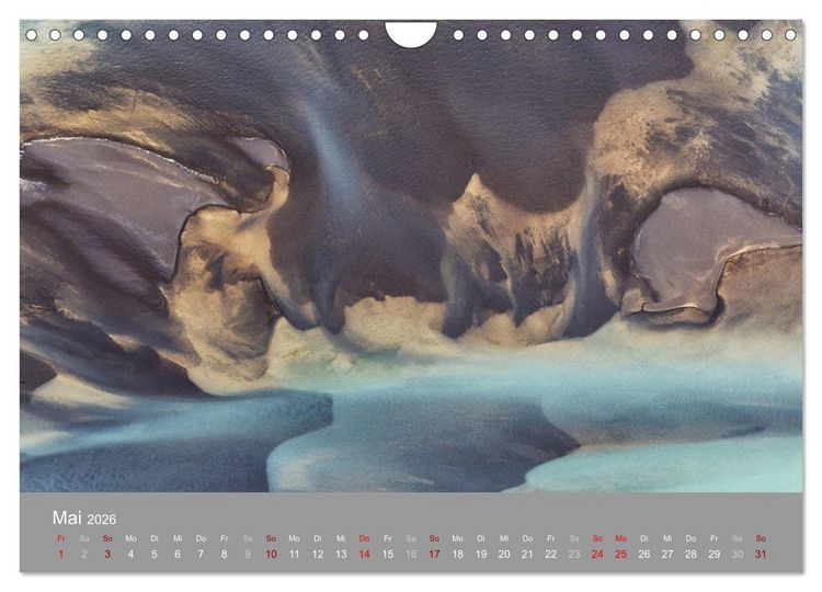 Produktbild: Naturkunst - Luftbilder (Wandkalender 2026 DIN A4 quer), CALVENDO Monatskalender