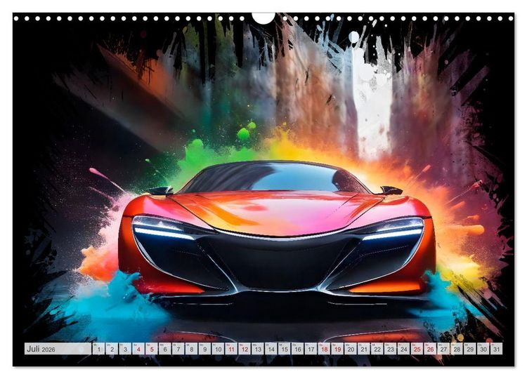 Produktbild: Coole KI-generierte SPORTWAGEN (Wandkalender 2026 DIN A3 quer), CALVENDO Monatskalender