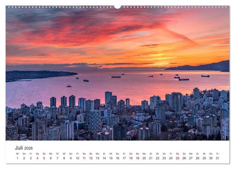 Produktbild: Vancouver - Eine wundersch&ouml;ne Stadt an der Westk&uuml;ste Kanadas. (Wandkalender 2026 DIN A2 quer), CALVENDO Monatskalender