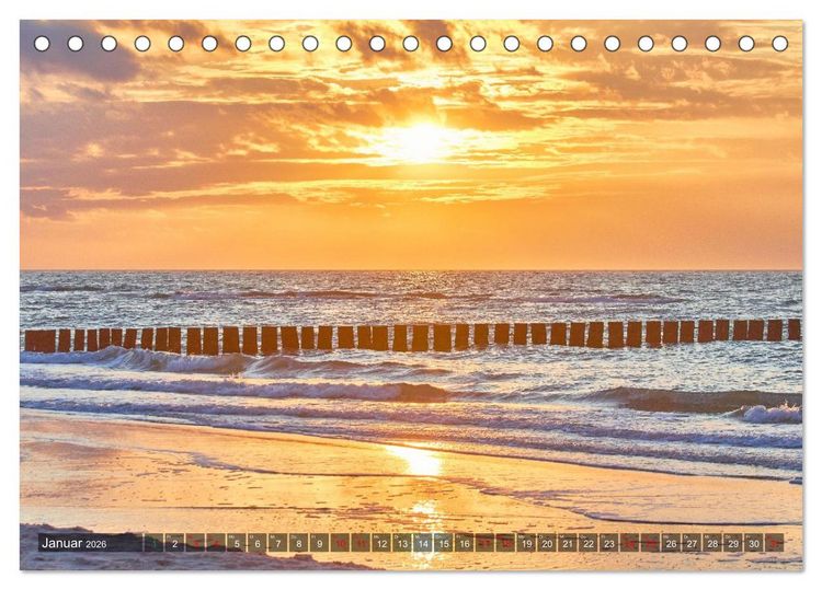 Produktbild: Sonnenunterg&auml;nge an Ostseek&uuml;ste und Bodden (Tischkalender 2026 DIN A5 quer), CALVENDO Monatskalender