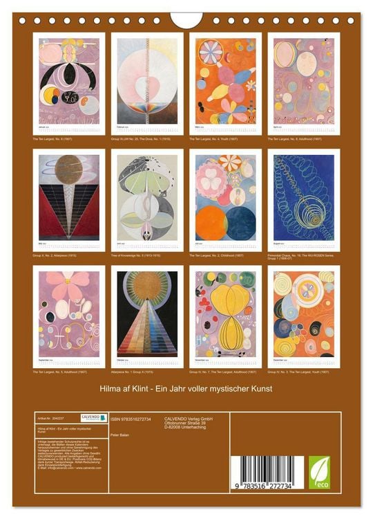 Produktbild: Hilma af Klint - Ein Jahr voller mystischer Kunst (Wandkalender 2026 DIN A4 hoch), CALVENDO Monatskalender
