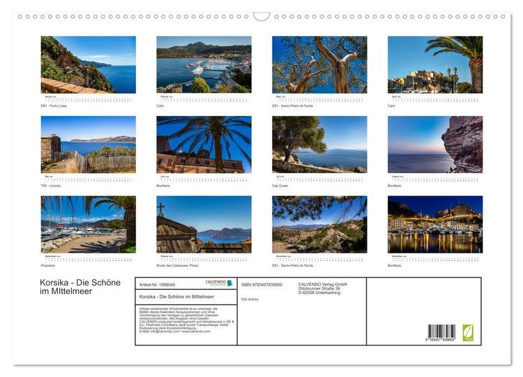 Produktbild: Korsika - Die Sch&ouml;ne im MIttelmeer (Wandkalender 2026 DIN A2 quer), CALVENDO Monatskalender