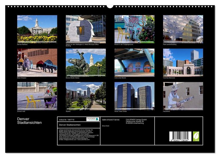 Produktbild: Denver Stadtansichten (hochwertiger Premium Wandkalender 2026 DIN A2 quer), Kunstdruck in Hochglanz