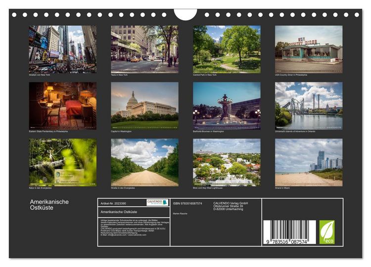 Produktbild: Amerikanische Ostk&uuml;ste (Wandkalender 2026 DIN A4 quer), CALVENDO Monatskalender