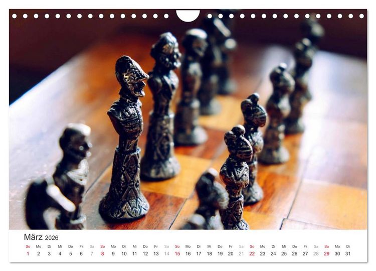 Produktbild: Schach 2026. Impressionen von Figuren und Spielen (Wandkalender 2026 DIN A4 quer), CALVENDO Monatskalender