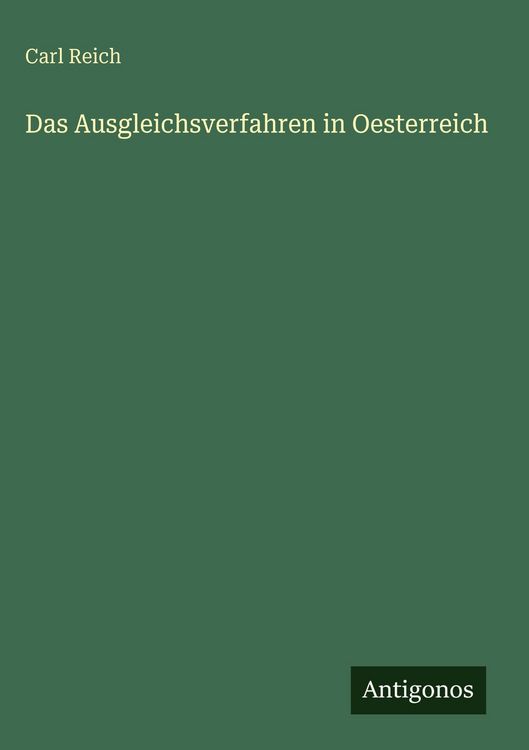 Produktbild: Das Ausgleichsverfahren in Oesterreich