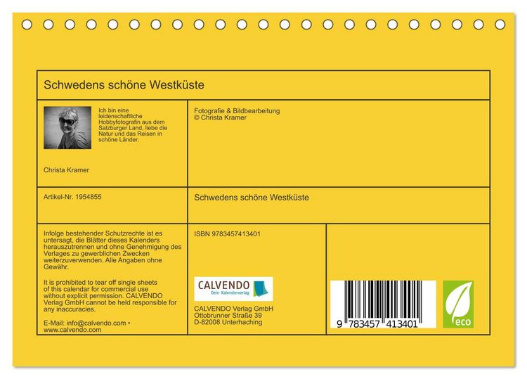 Produktbild: Schwedens sch&ouml;ne Westk&uuml;ste (Tischkalender 2026 DIN A5 quer), CALVENDO Monatskalender