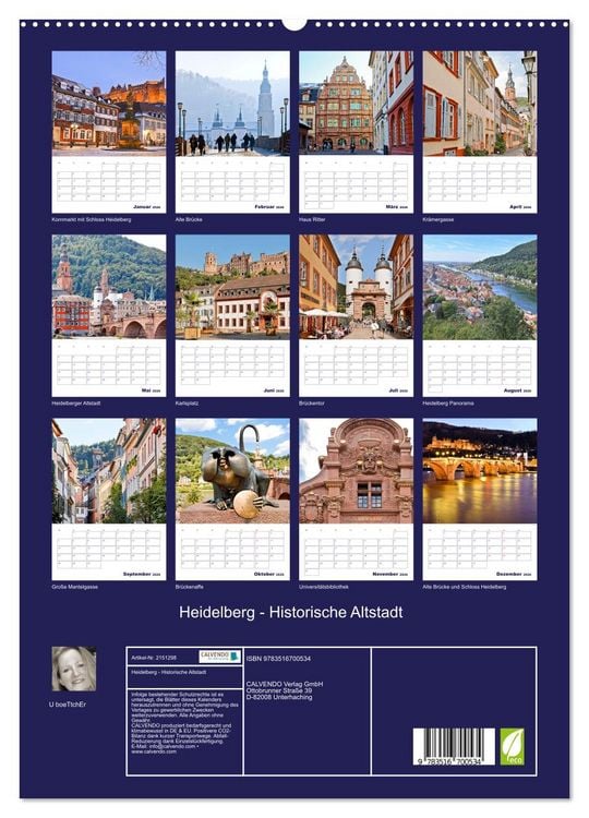 Produktbild: Heidelberg - Historische Altstadt (hochwertiger Premium Wandkalender 2026 DIN A2 hoch), Kunstdruck in Hochglanz