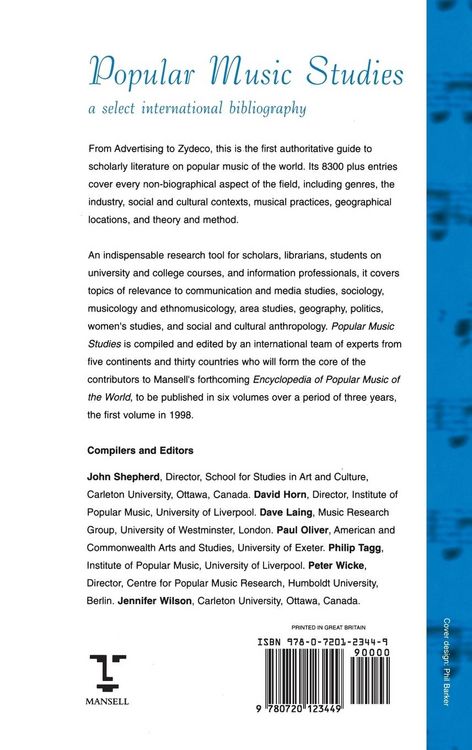 Produktbild: Popular Music Studies