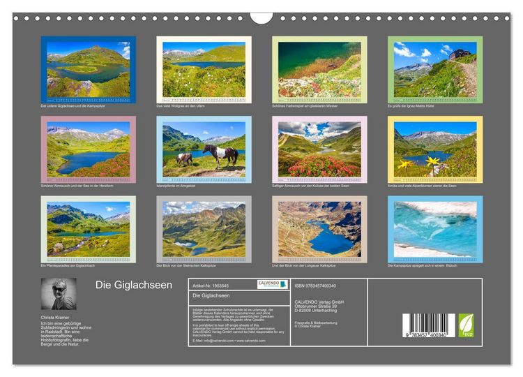 Produktbild: Die Giglachseen (Wandkalender 2026 DIN A3 quer), CALVENDO Monatskalender
