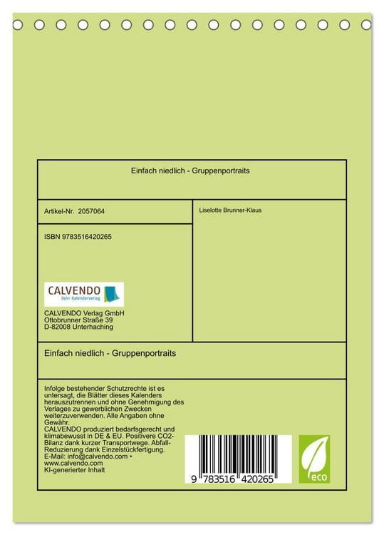 Produktbild: Einfach niedlich - Gruppenportraits (Tischkalender 2026 DIN A5 hoch), CALVENDO Monatskalender