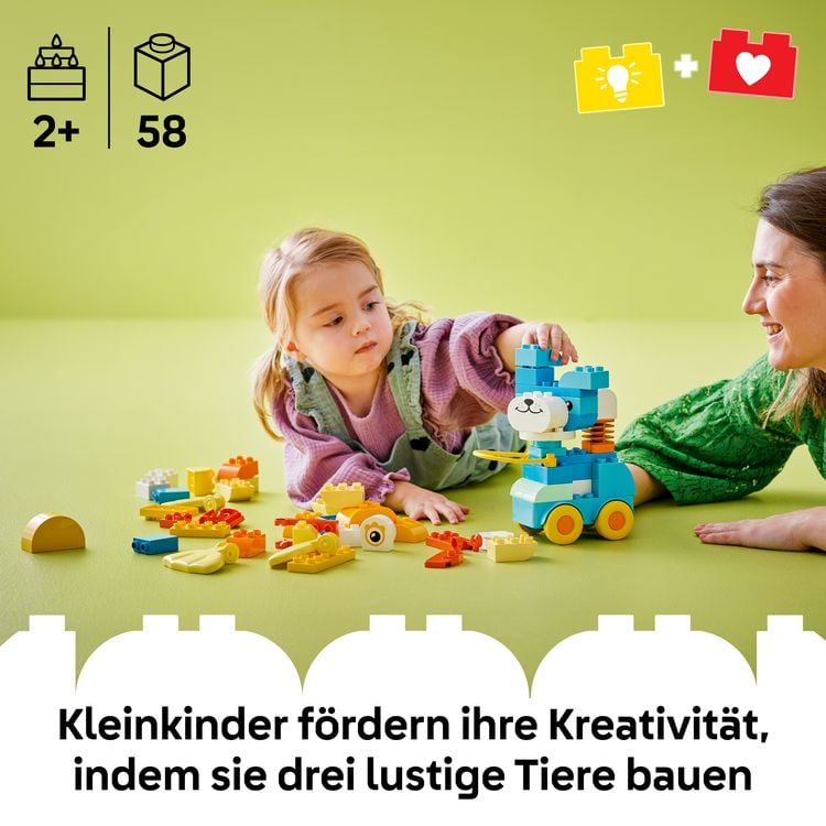 Produktbild: LEGO DUPLO 10448 Town Tiere auf R&auml;dern 3-in-1-Set, Spielzeug ab 2 Jahren