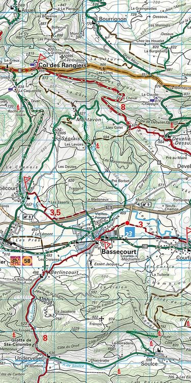 Jura Delémont - Bienne mit Ortsindex (3)