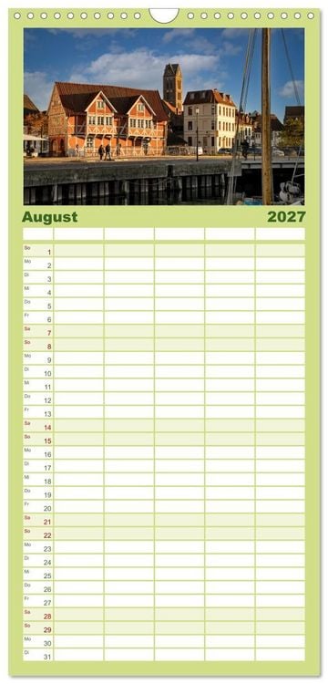 Produktbild: Familienplaner 2027 - Unser sch&ouml;nes Wismar mit 5 Spalten (Wandkalender, 21 x 45 cm) CALVENDO