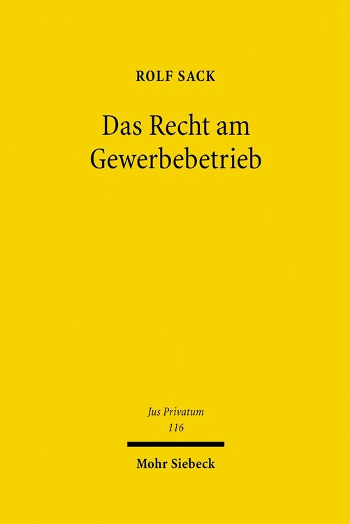 Produktbild: Das Recht am Gewerbebetrieb