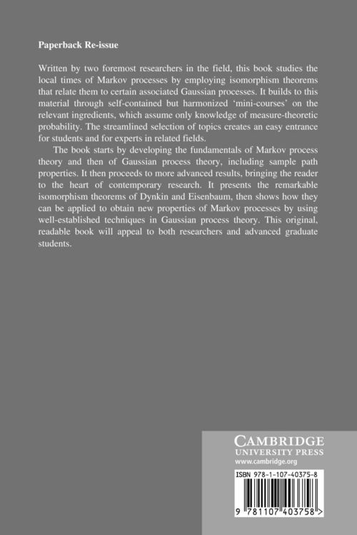 Produktbild: Markov Processes, Gaussian Processes, and Local Times