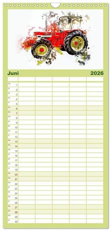 Produktbild: Familienplaner 2026 - Traktoren Oldtimer Legenden mit 5 Spalten (Wandkalender, 21 x 45 cm) CALVENDO
