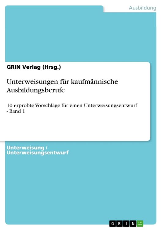 Produktbild: Unterweisungen f&uuml;r kaufm&auml;nnische Ausbildungsberufe