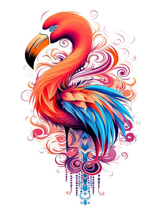 Produktbild: CALVENDO Puzzle Flamingo im Tattoo Design | 1000 Teile Lege-Gr&ouml;&szlig;e 64x48cm Foto-Puzzle f&uuml;r gl&uuml;ckliche Stunden