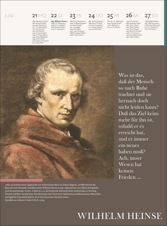 Produktbild: Der Literatur Kalender Wochenkalender 2027