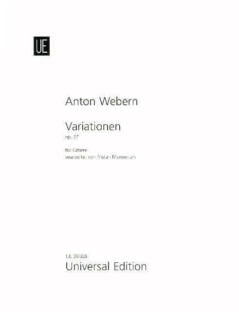 Produktbild: Webern, A: Variationenop. 27. f&uuml;r Gitarre