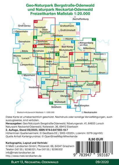 Produktbild: Neckartal-Odenwald 1 : 20 000