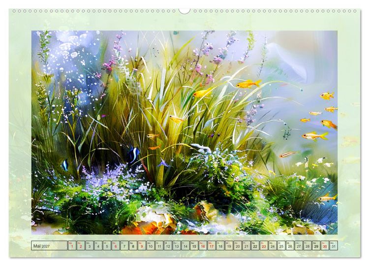 Produktbild: Aquascaping. Malerische Aquariumlandschaften (hochwertiger Premium Wandkalender 2027 DIN A2 quer), Kunstdruck in Hochglanz