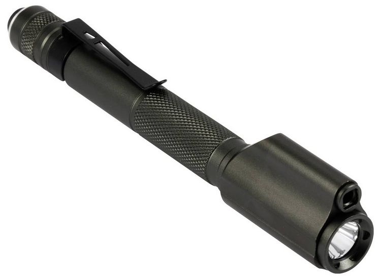 Produktbild: TOOLCRAFT Penlight mit roter Laserpointer mit G&uuml;rtelclip batteriebetrieben 150 lm 1.16 h 57 g